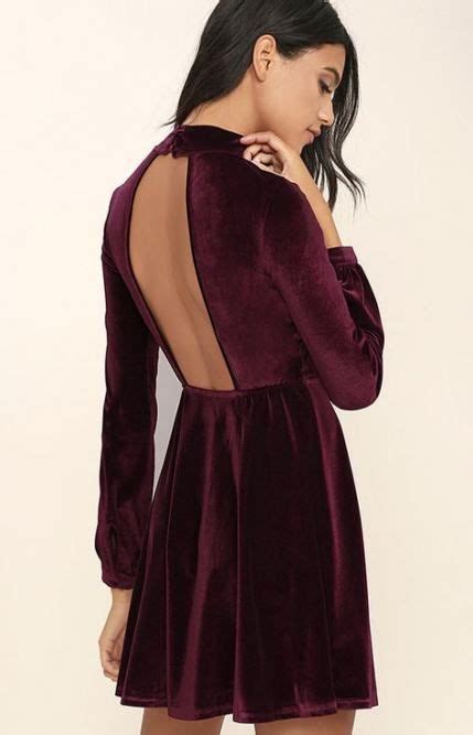 Best Dress Velvet Winter Outfit Ideas Long Sleeve Velvet Dress