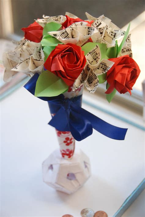 Vintage Sheet Music Origami Rose Bouquet By Lisadeng On Deviantart