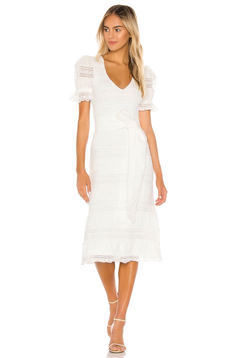 Tularosa Quinn Midi Dress In White Revolve
