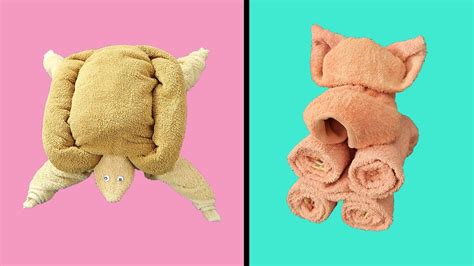 How To Make Towel Animals Cute And Easy Towel Folding Ideas Towel