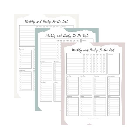 Weekly Daily Checklist Fillable Pdf Printable Checklist Etsy Vrogue