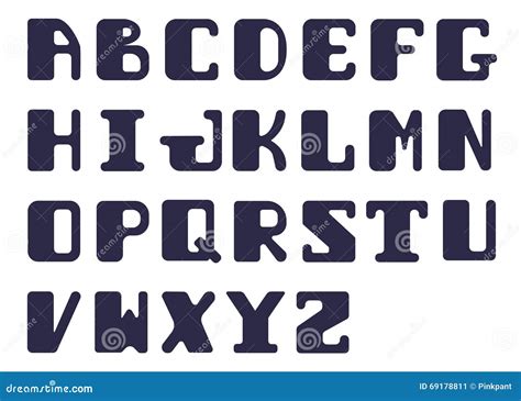 Bold Alphabet Consisting Of Capital Letters Font Decoration Vector