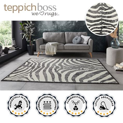 1 quadratmeter (mindestbestellung) 48,36 $/quadratmeter. Teppich Boss Design Kurzflor Teppich Zebra Tierfell Muster ...