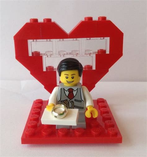 Super Cute Customised Lego Minifigure Ring Bearerpageboyusher Red