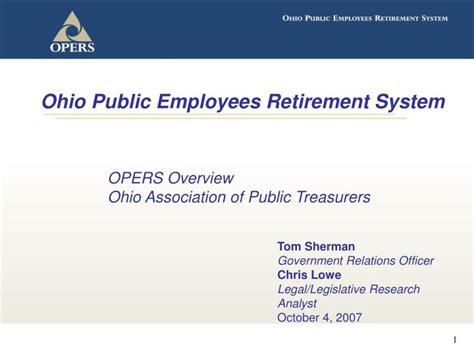 Ppt Ohio Public Employees Retirement System Powerpoint Presentation