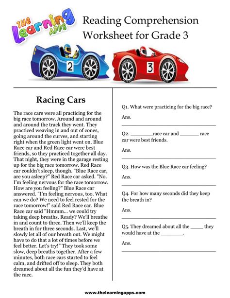 3rd Grade Reading Comprehension Worksheets Fo Free Reading