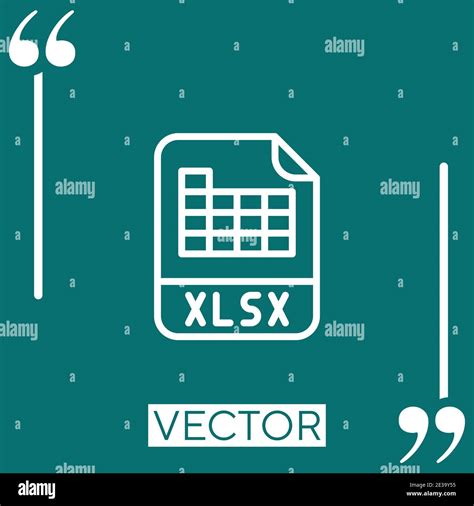 Xlsx Vector Icon Linear Icon Editable Stroke Line Stock Vector Image