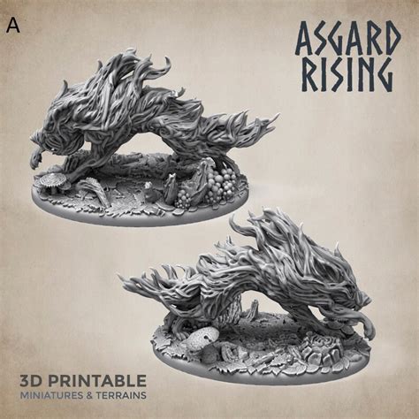 Wraith Wolves 3d Printed Miniature Asgard Rising 28mm Etsy