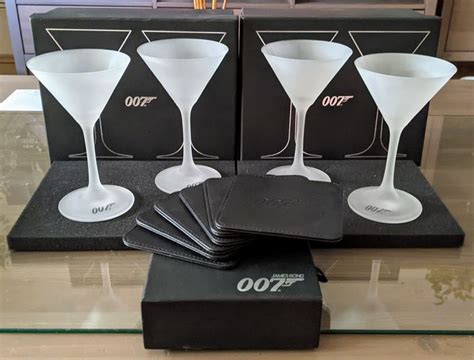 James Bond Official Set 4x Martini Glasses With 007 Catawiki