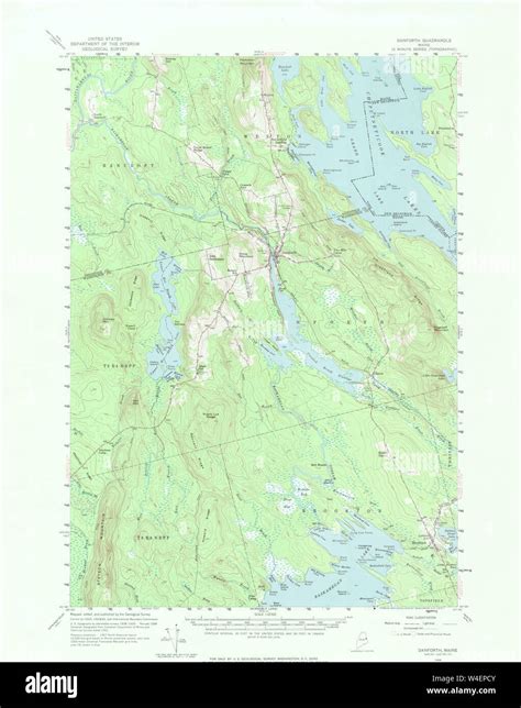 Maine Usgs Historical Map Danforth 306533 1958 62500 Restoration Stock