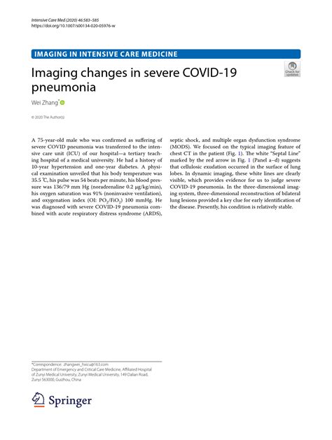 Imaging Changes In Severe Covid 19 Pneumonia