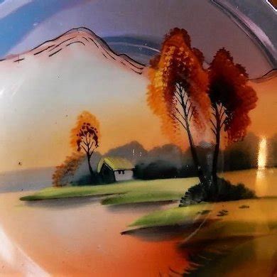 Noritake Chikaramachi Porcelain Hand Painted Bowl Country Lakeside