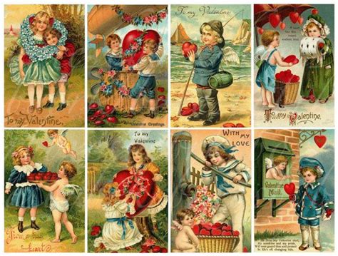 24 Antique Valentines Day Images Digital Collage By Boxesbybrkr 350
