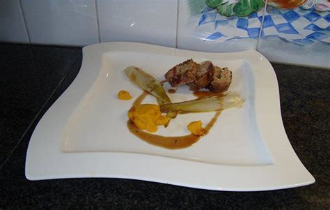 Roulade van fazant met wortelcrème en gekarameliseerde witloof