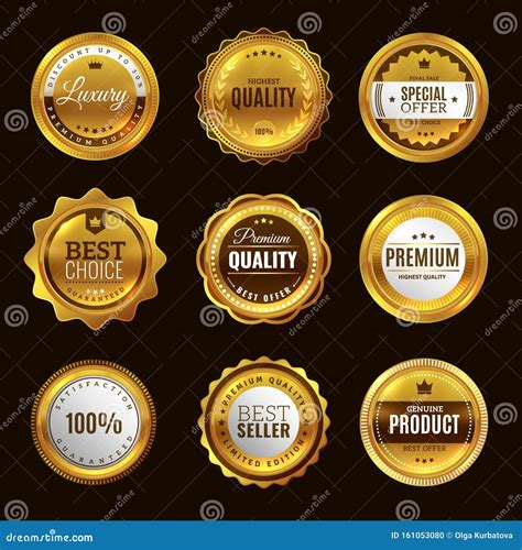 Best Certification Golden Sign Gold Design Premium Award Emblem Medals