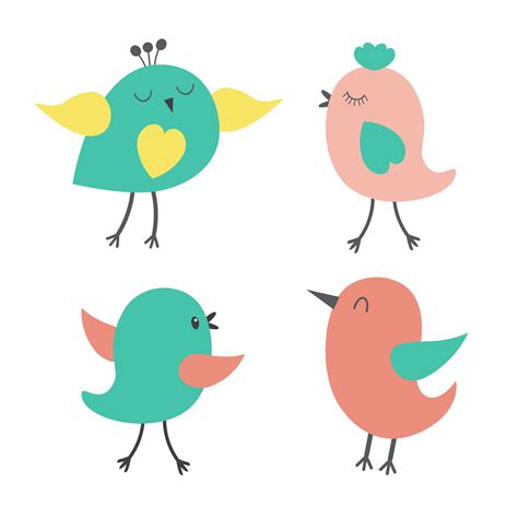 Set Of Cute Colorful Birds 588826 Vector Art At Vecteezy