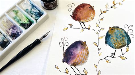 Whimsical Watercolor Birds In 2022 Watercolor Bird Watercolor Whimsical