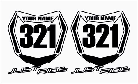 Motocross Number Plate Decal Sticker Custom Name And Number Mx Moto Just
