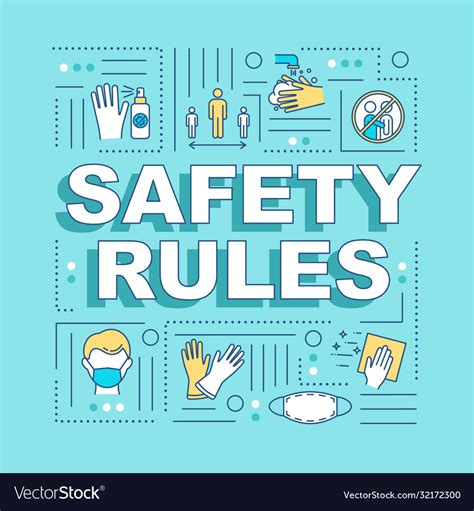 Safety Rules Word Concepts Banner Royalty Free Vector Image