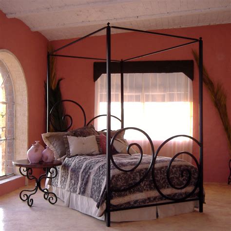 Wrought iron beds and four poster beds can match a country, shabby chic environment in models with wisely shaped rounded headboards or modern. Romance the Bedroom with a Decorative Wrought Iron Bed