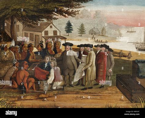 William Penns Treaty With The Indians 1683 Stock Photo Alamy