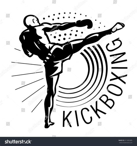 Kickboxer Vector Illustration Engraving Style Stock Vector Royalty Free
