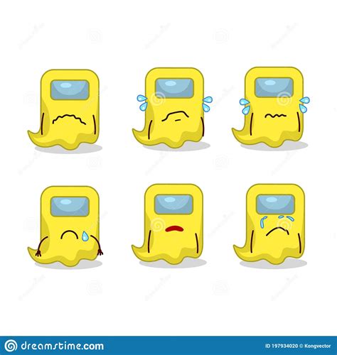 Ghost Among Us Yellow Cartoon Character With Sad Expression Stock