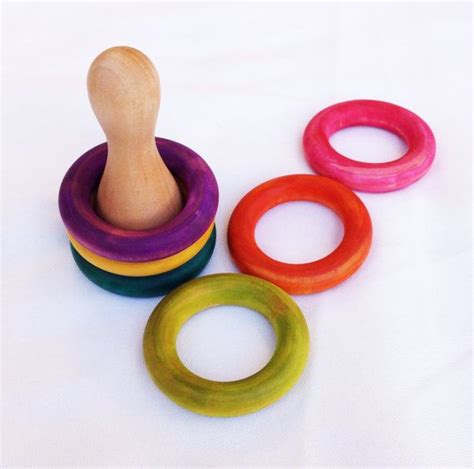 Rainbow Stacking Ring Toy A Wooden Montessori Inspired Toddler Toy