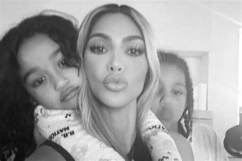 Kim Kardashian Shares Sweet Selfies With Son Saint And Daughter Chicago