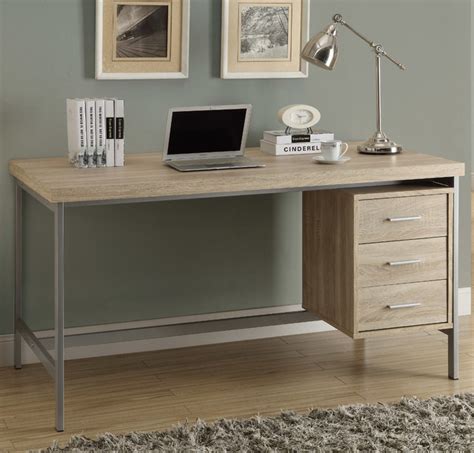 Natural Reclaimed Looksilver Metal 60inl Office Desk Contemporary