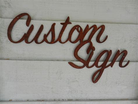 Custom Rustic Metal Garden Sign Custom Metal Signs Metal Letters