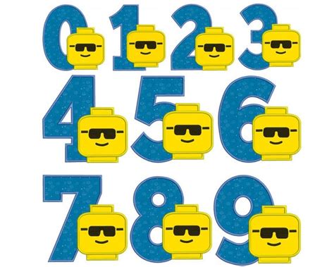Lego Numbers Birthday Machine Applique Embroidery Instant