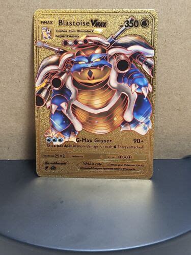 Pokemon Blastoise Vmax Rare Gold Foil Fan Art Card Values Mavin