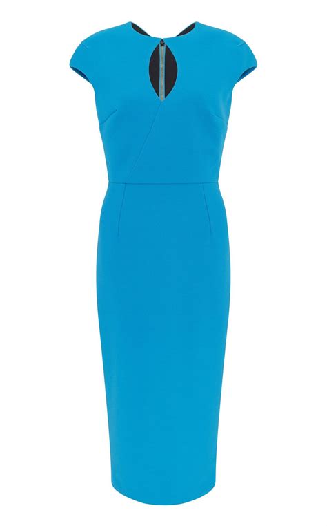 Roland Mouret Womens Dresses Chiswell Dress Bright Blue Buccotherm Liban