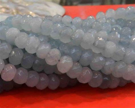 Check out our grey blue stone selection for the very best in unique or custom, handmade pieces from our reiki & chakras shops. 5x8mm Light Blue Faceted Brazilian Aquamarine Semi ...
