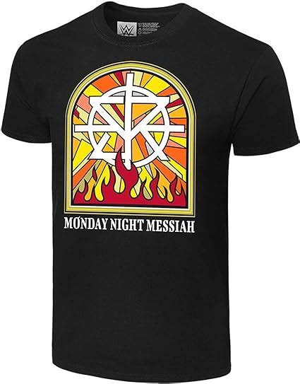 Seth Rollins Wwe Monday Night Messiah Stained Glas Flames Authentic T