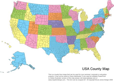 Editable Us County Map