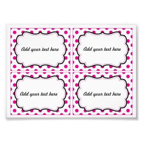 Pink Polka Dot Printable Labels Photo Zazzle