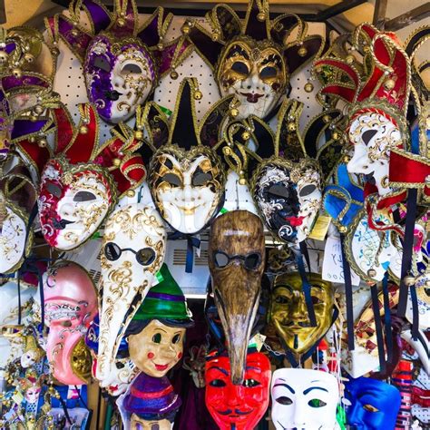 Various Venetian Masks On Sale Stock Image Colourbox