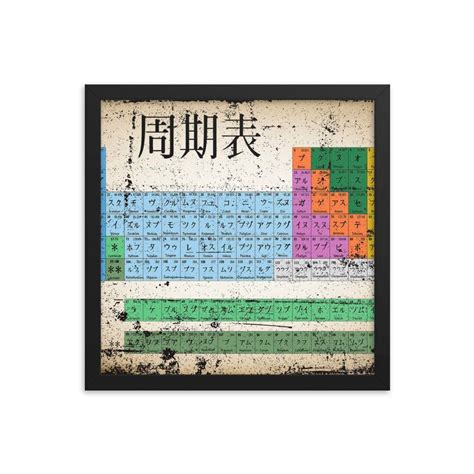 Japan Japanese Periodic Table Of The Elements Vintage Chart Etsy