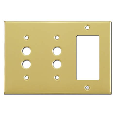 1 Decor 2 Push Button Wall Switch Cover Antiqued Brass