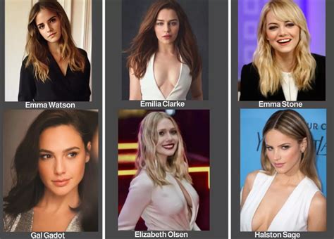 Emma Watson Vs Emilia Clarke Vs Emma Stone Vs Gal Gadot Vs Elizabeth Olsen Vs Halston Sage