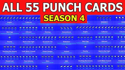 Fortnite chapter 2 season 4 battle pass is full of skins but also of styles that we list in this article. ALL 55 Punch Cards in Fortnite Season 4! ALL DISCOVERABLE ...