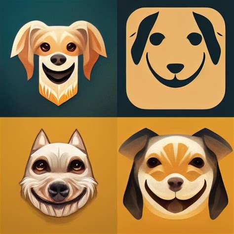 Premium Ai Image Smiling Dog Icon Style