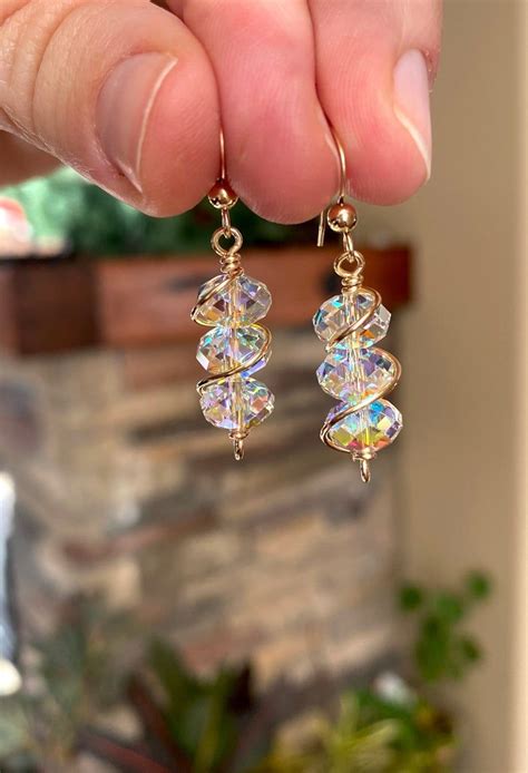 Swarovski Crystals Gold Filled Wire Wrapped Jewelry Unique Etsy