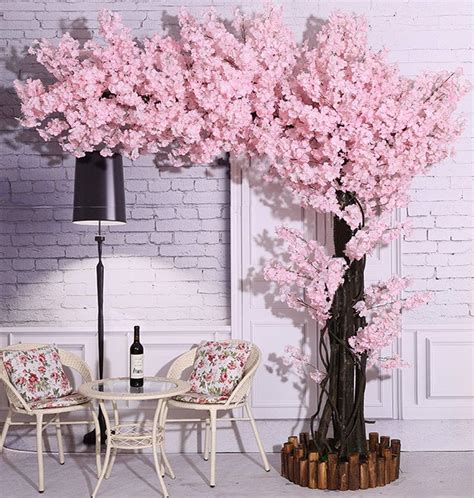Vicwin One Árbol De Cerezo Artificial Con Flores De Cerezo Color Rosa Claro árbol De Flores