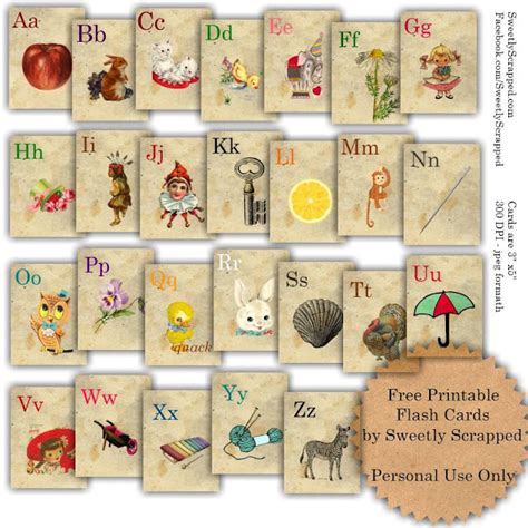 Sweetly Scrapped Free Printable Abc Flash Cards