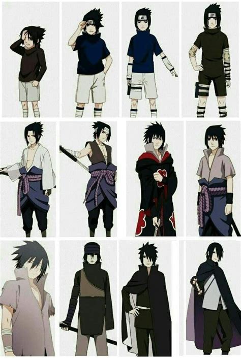 Sasukes Uchiha Evolution All Outfits ️ ️ ️ Sasuke Shippuden Sasuke