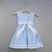 Monogrammed Polka Dot Pique Sash Dress In Light Blue