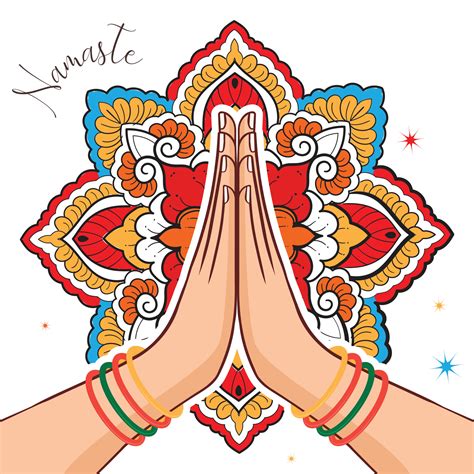Ilustración De Karma Representado Con Namaste Postura De Saludo De